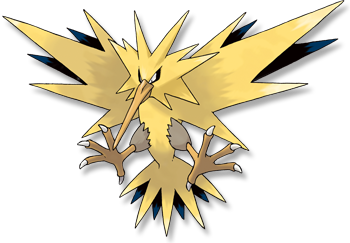 闪电鸟 サンダー 口袋双子星 - 口袋妖怪黑白图鉴 - 口袋妖怪 神奇